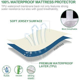 Waterproof Mattress Protector Twin Size, Skin Friendly and Breathable Twin Mattress Cover for Kids, Viscose Jersey Mattress Pad with 14" Deep Pocket Moonsea