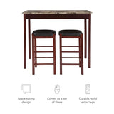 Linon Brown 3-Piece Table Faux Marble Tavern Set, 42" w x 22.25" d x 36" h Linon