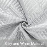 NTBAY Twin Silk Satin Quilt Set, Geometric Pattern Bedspread Luxury Quilted Coverlet Set for All Seasons(1 Quilt, 1 Pillow Sham), Silver NTBAY