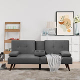 Shintenchi Futon Sofa Bed, Convertible Couch Beds Loveseat, Modern Recliner Sleeper, Small Lazy Set for Living Room, Office, Apartment, Dark Gray Shintenchi