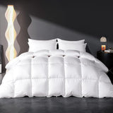 Feather Down Comforter King Size, All Season Duvet Insert, Hotel Luxury Bedding Comforter Cozy Ultra Soft Medium Warmth Duvet Insert with 8 Corner Tabs White 106 x 90 Inch Mosluna