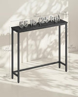 VASAGLE Console Table, Entryway Table, One Piece Top, Easy Assembly, for Hallway, Bedroom, Living Room, 1 Tier, 7.9 x 31.5 x 32 Inches, Charcoal Gray and Ink Black ULNT035BA01S VASAGLE