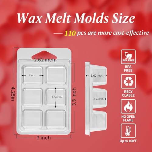 PCREGPAE Thickened Wax Melt Molds Containers Clamshells Packaging for Wax Melts,Wax Tart Packaging for Enterprises or Households,Wax Seal Mold,Scentsy Wax Melts,Soy Wax,Wax Melt Warmer (30pcs)