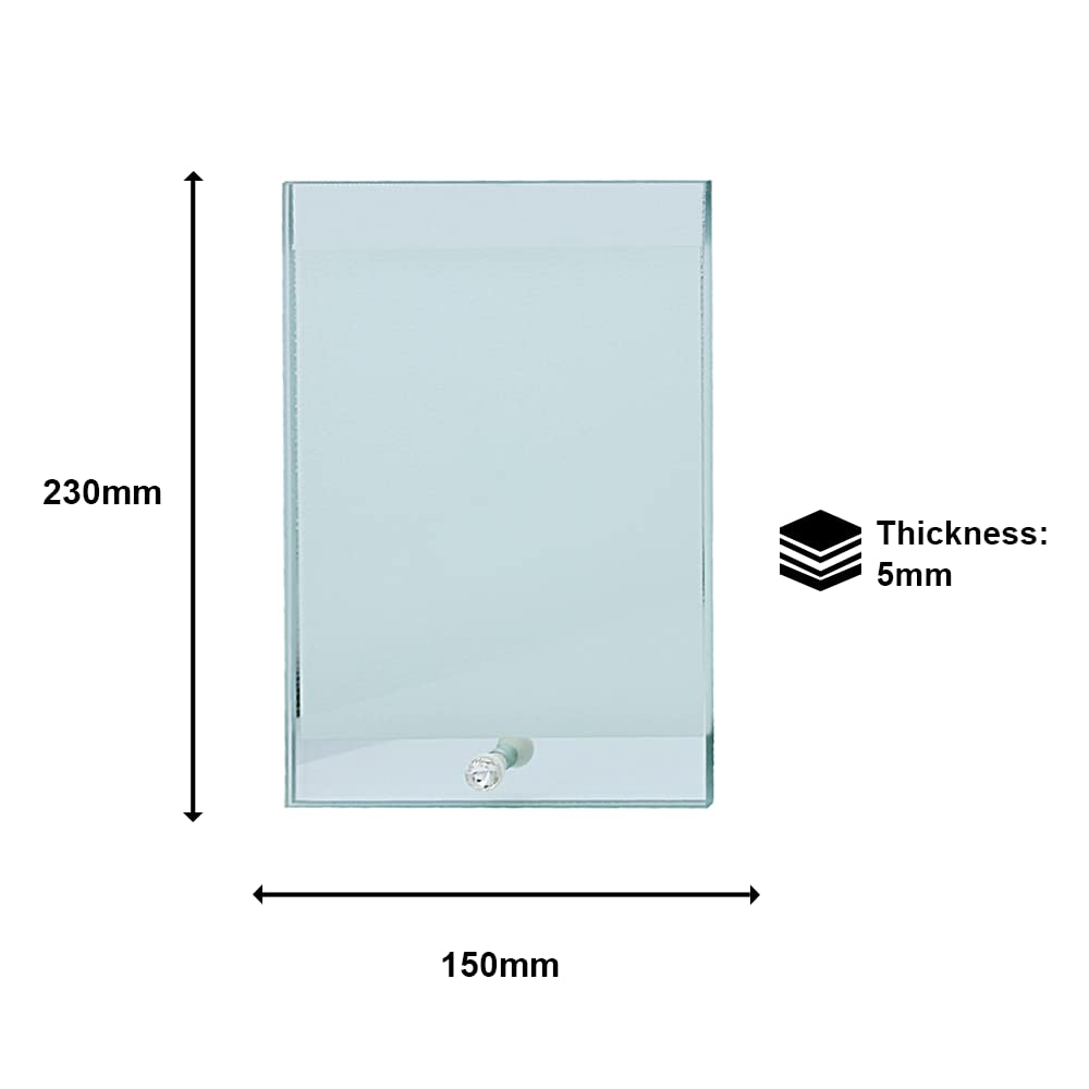MR.R 2 piece 8'' Sublimation Blanks Glossy Glass Photo Frame,No Edge,Single Hole Picture Frame for Heat Transfer Printing,6x9 inch MR.R