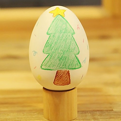 SallyFashion 8Pcs Wooden Faux Fake Eggs, Easter Eggs, Children Play Kitchen Game Food Toy - White Color SallyFashion