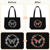 ERKOON Embroidery Canvas Tote Bag for Beginners, Floral Arts Crafts Cross Stitch Kits for Adults Including Stamped Embroidery Bag with Hoops, Needle, Instruction and Color Threads (Butterfly)