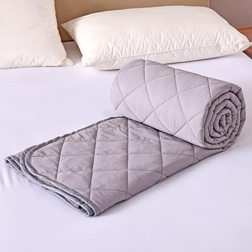 EVOLIVE Poly/Elastane Diamind Quilted All Season Light Weight Single Reversible Cooling Quilted Throw (Grey, Throw 50“x60”) EVOLIVE