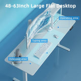 Shintenchi Standing Desk, 63x24 Inch Height Adjustable Electric Sit Stand up Desk, Ergonomic Rising Computer Table, Modern Lift Gaming Desk Workstation for Home Office, White Shintenchi