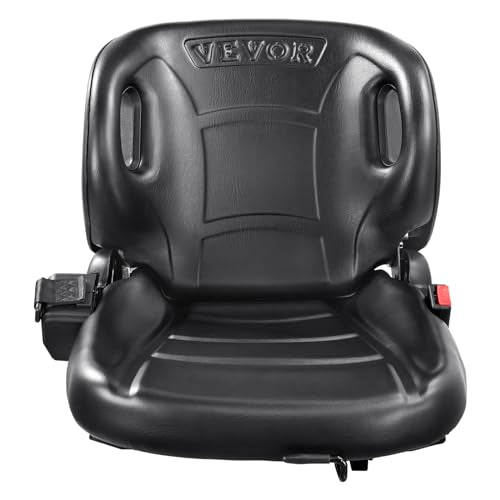 VEVOR Universal Forklift Seat,Tractor Seat with Adjustable Angle Back, Micro Switch and Seatbelt for Toyota Forklift,Tractor,Excavator Skid Loader Backhoe Dozer Telehandler VEVOR