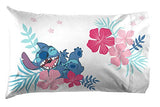 Jay Franco Kids Sheet Set with Fitted, Flat Sheets & Pillow Cover - Ultra-Soft Bedding with Pillowcase for Room Decor, Pink - Lilo & Stitch, 4 Piece Queen Jay Franco