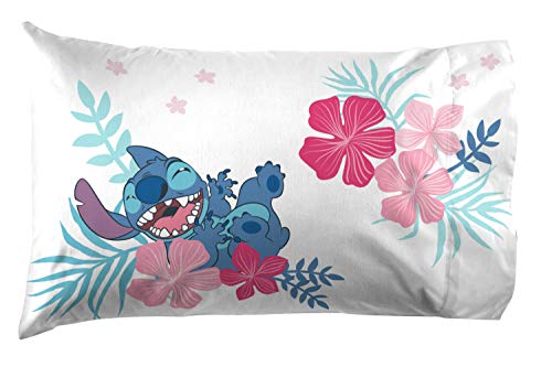 Jay Franco Kids Sheet Set with Fitted, Flat Sheets & Pillow Cover - Ultra-Soft Bedding with Pillowcase for Room Decor, Pink - Lilo & Stitch, 4 Piece Full Jay Franco