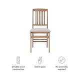 Linon Triena Mission 19" Transitional Wood Back Folding Chairs with Padded Seat, Fully Assembled in Graywash (Set of 2) Linon