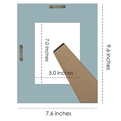 Buecasa Rustic 5x7 Inches Wooden Picture Frame Pack of 2 Vintage Cyan and White in Gift Box - Distressed Wood High Definition Glass Photo Frame Outside 7.9x9.9 Inches - 2 Way Display Tabletop or Wall Buecasa