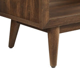 Crosley Furniture Nashville Mid Century Modern Console Record Player Stand, Stores Up to 220 Vinyl Records, Medium, Brown Crosley Furniture
