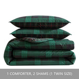Eddie Bauer - Twin Comforter Set, Reversible Cotton Bedding with Matching Sham, Medium-Weight for Year Round Use, Dorm Essentials (Woodland Tartan Green) Eddie Bauer