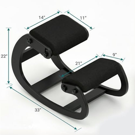 NYPOT Ergonomic Kneeling Chair with Adjustable Seats - Knee Chair for Posture Correction & Kneel Rocking Stool for Desk - Back Pain Relief for Home and Office, Supports 250 pounds - 5 Years Warranty NYPOT