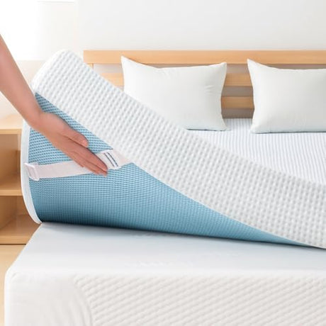 Subrtex Memory Foam Mattress Topper, Twin Gel-Infused Memory Foam Topper, 3 Inch Gel-Infused Memory Foam Topper for Side Stomach Sleepers, CertiPUR-US Certified SUBRTEX
