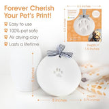 Pearhead Pet Paw Print Keepsake Ornament Kit, Memorial Clay Paw Impression for Dogs & Cats, DIY Hanging Pet Memorial with Ribbons, Pet Keepsake Gift