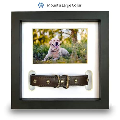PAWCEPTIVE Dog Memorial Picture Frame with 5 Display Options- Dog Collar Memorial Frame Gift - Cat or Dog Pet Loss Gift for a Grieving Friend - Pet Remembrance Gift and Sympathy Photo Keepsake PAWCEPTIVE