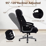 CLATINA Ergonomic Big and Tall Executive Office Chair with Upholstered Swivel 800lbs High Capacity Adjustable Height Thick Padding Headrest and Armrest for Home Office Black CLATINA