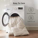 Bedsure Queen Comforter - Comforters Queen Size for All Season, Ultra-Soft Down Alternative & Prewashed Duvet Insert with 4 Tabs - Machine Washable, Linen, 88x88 Inches Bedsure