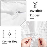 NEXHOME PRO Twin Duvet Cover, White 2 Pieces Boho Tufted Duvet Cover Set, Soft and Lightweight 100% Washed 100% Washed Microfiber Comforter Cover Set for All Season(White Twin, 66 x 90)-No Comforter NEXHOME PRO