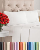 Twin 4 Piece Sheet Set - Comfy Breathable & Cooling - Ultra Soft Hotel Luxury Bedding Set w/ 8-16 Inch Deep Pockets - 1 Flat & 1 Fitted Sheet & 2 Pillowcases - Wrinkle Free & Easy Care - Antique White CGK Unlimited