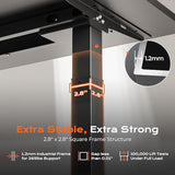 Huuger Dual Motor Electric Standing Desk Frame, Sit Stand up Desk Leg for 47.2” to 86.6” Desktop, Computer Desk Leg with Cable Tray, 3 Memory Height Presets, 2 Hooks, Black Frame Only Huuger