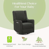 Delta Children Mercer Electronic Power Recliner and Swivel Glider with USB Port in LiveSmart Performance Fabric - Water Repellent & Stain Resistant, Dark Grey