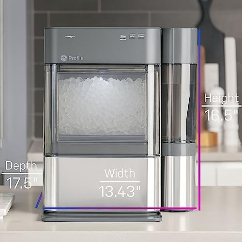 GE Profile Opal 2.0 XL with 1 Gallon Tank, Chewable Crunchable Countertop Nugget Ice Maker, Scoop included, 38 lbs in 24 hours, Pellet Ice Machine with WiFi & Smart Connected, Stainless Steel Profile