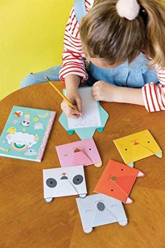 Petit Collage DIY Arts and Crafts Kit, Stationery Design – Craft Kit for Kids Includes 12 Animal Notecards, 1 Blank Journal, 2 Sticker Sheets, 4 Colored Double-Sided Pencils & Instructions Petit Collage