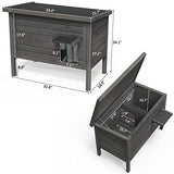GDLF Outdoor Cat House Feral Cat Enclosure 100% Insulated All-Round Foam Weatherproof Solid Wood Large Size for Multiple Cats 34.5" L*21.5" W*27.2" H GDLF