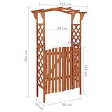 vidaXL Weather-Resistant Firwood & Pine Wood Pergola with Gate - Elegant Outdoor Arch for Climbing Vines vidaXL