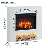 LegendFlame® Georgia Electric Fireplace with 37" Mantel Surround and Jaden 23" Insert, Cream White Finish Legend Flame