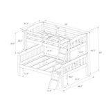DHP Airlie Espresso Twin-Over-Full Convertible Bunk Bed with Ladder and Guardrails DHP