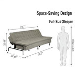 LeTinn 3-in-1 Convertible Sofa Bed, 78.7” Full Size Sleeper Futon with Linen Fabric & Metal Frame - Adjustable Backrest for Living Room, Small Space, Studio Apartment & Guest Room (Grey) Generic