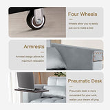 Convertible Sofa Bed, 3-in-1 Multi-Functional Velvet Sleeper Couch Pull-Out Bed, 48'' Loveseat Chaise Lounge with Adjustable Backrest and Pillows, Hidden Side Table for Living Room, Small Space ORRD