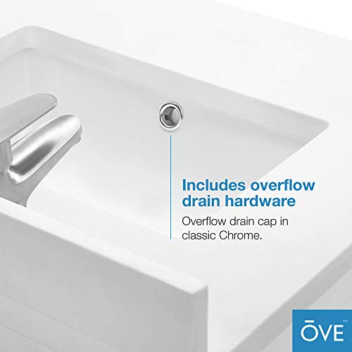 OVE Decors Bathroom Vanity with Black Hardware and Power Bar in White Finish, 60 inches OVE Decors