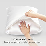 Bedsure King Size Satin Pillowcase Set of 2 - Pure White Silky Pillow Cases for Hair and Skin with Envelope Closure, Similar to Silk Pillow Cases, Gifts for Women Men, 20x36 Inches, 2pcs Bedsure