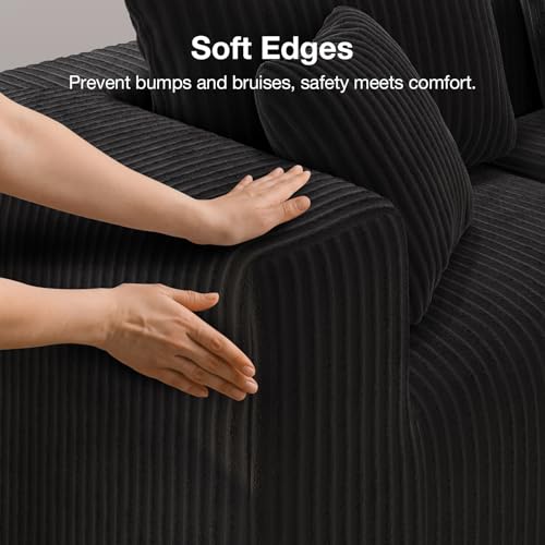 Novilla Modular Sectional Sofa, Modern Cloud Sectional Couch with Smarts Coil™ Support, Upholstered Boneless Couch for Living Room Apartments Bedroom, No Assembly Required (3 Seater) Novilla