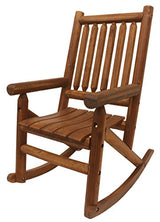 Leigh Country Porch Rocking Chair with Z Frame Design, Clear Coat of Varnish, and Contoured Seating for Patio Rocking Chairs, Brown Leigh Country