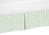 Sweet Jojo Designs Baby Crib Skirt (Boho Floral Leaf) for Girls, Infants/Nursery Bed Dust Ruffle Bedskirt Single Pleat (Green & White Leaves for the Bohemian, Farmhouse Botanical Sunflower Collection) Sweet Jojo Designs
