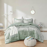 Comfort Spaces Luxe Velvet Comforter Set for Twin Size Bed, Microfiber Reverse, Juliette, All Season Bedding, Fluffy Bed Set, Sham, Sage Green 2 Piece Comfort Spaces