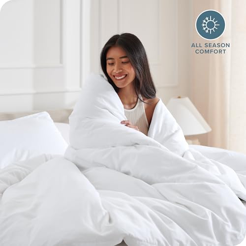 Bare Home Bedding Duvet Cover Full Size - Premium 1800 Super Soft Collection - Lightweight, Cooling Duvet Cover - Soft Breathable Bedding (Full, White) Bare Home