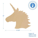 Unicorn Wood Cutouts 12-inch, Pack of 1 Unfinished Wood Crafts Blank, Wooden Shapes for Crafts & Party Decor, by Woodpeckers Woodpeckers