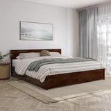 AFI, Wesley King Platform Bed with Panel Footboard & Twin XL Trundle, Walnut AFI