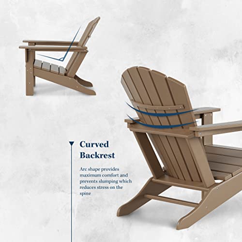 WestinTrends Dylan Adirondack Chair, All Weather Resistant Poly Lumber Outdoor Patio Chairs, Seashell Slat Curved Back, Widen Seat Armrest, Color Stay, Imitation Wood Texture, Lime Green WestinTrends