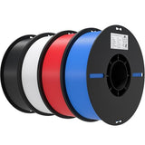 Creality 3D Printer Filament 1.75mm 4KG, PLA Filament Bulk +/- 0.02mm, 4 Pack 1kg Spool(2.2lbs) 3D Printing Filament Fits for Most FDM 3D Printers, Black White Blue Red