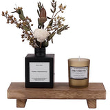 Small Wood Tray Pedestal Stand Farmhouse Bathroom Decor Decorative Wooden Riser Kitchen Soap Dish Holder for Vanity, Counter, Sink, Brown zoocatia