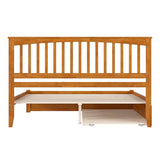 AFI Mission King Solid Wood Platform Bed with Footboard & Twin XL Trundle in Light Toffee AFI